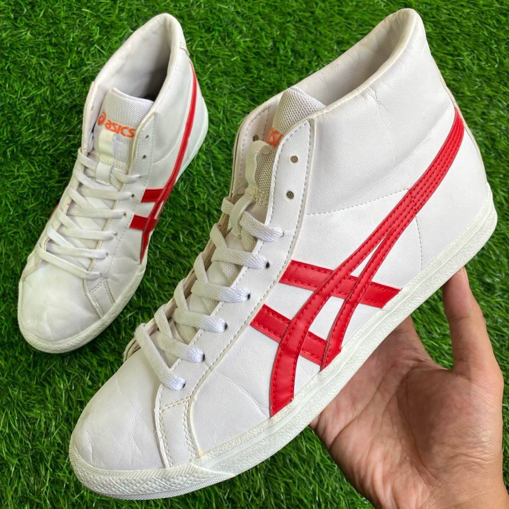 Onitsuka Tiger Fabre NM White Red Hi sneakers shoes ukuran 42,5