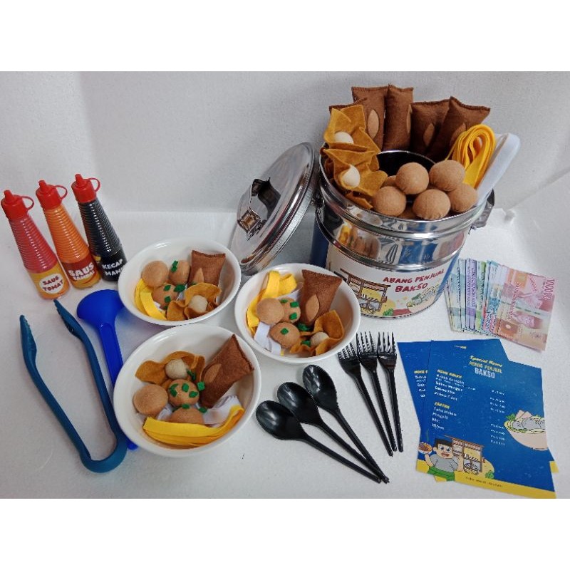PROMOTeteh Penjual Bakso / Abang Penjual Bakso / Sensory Play / Mainan Anak / Prented Play / Edukasi