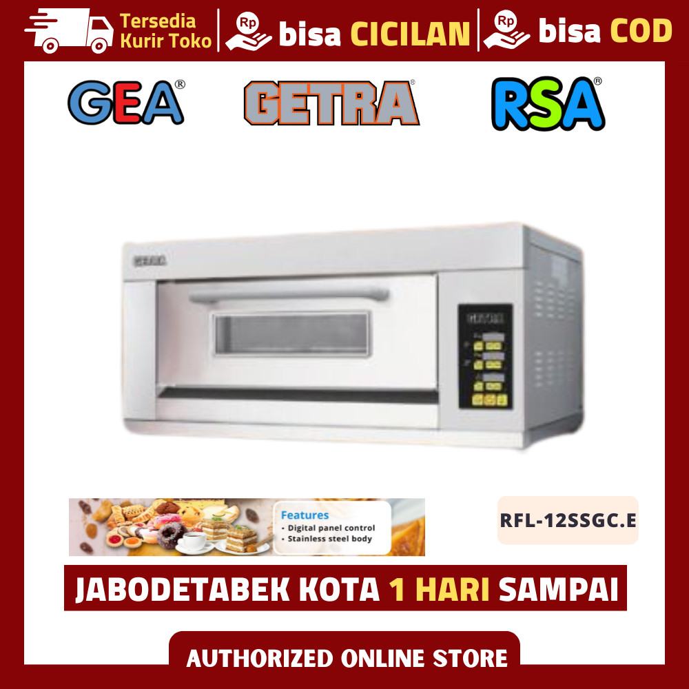 Gas Baking Oven Getra 1 Deck 2 Tray Getra RFL-12SSGC.E Oven Pemanggang Roti Kue