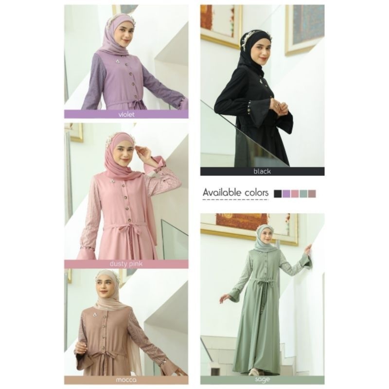 Promo Hits ️ Dannis Online Surabaya ️ A230703 Abaya Dannis Terbaru Toyobo Gamis Bordir Dress Wanita 
