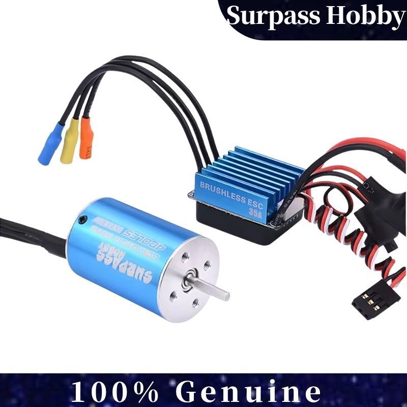 Surpass Hobby 2838 Brushless Motor 3200KV-6200KV & 35A ESC for 1/14 1/16 RC Car, Boat, Waterproof Sp