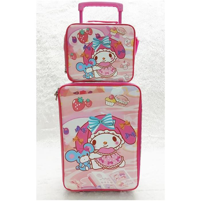 PROMO SET KOPER ANAK PEREMPUAN DAN LAKI LAKI BAHAN KAIN TAHAN AIR - SET KOPER KRM LILAC