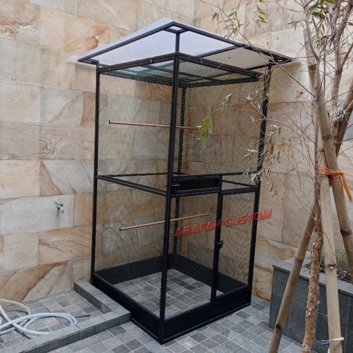 Ready Stock Sangkar Kandang Burung Ternak Koloni Semi Aviary Minimalis Besi Lovebird Kenari Murai