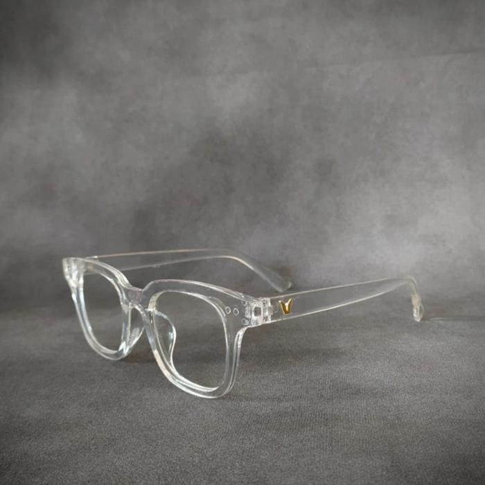 Vincent Glasses Kacamata Transparan Lensa Clear Kacamata Logo V Eyewear Sunglasses Plastik - Transpa