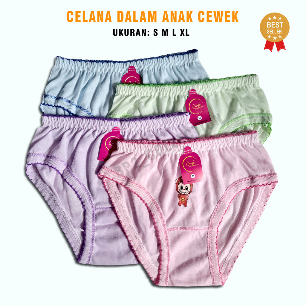 12 Pcs Celana Dalam Anak Perempuan – Cantik, Lembut & Adem Nyaman di pakai | Grosir CD cewek umur 1-