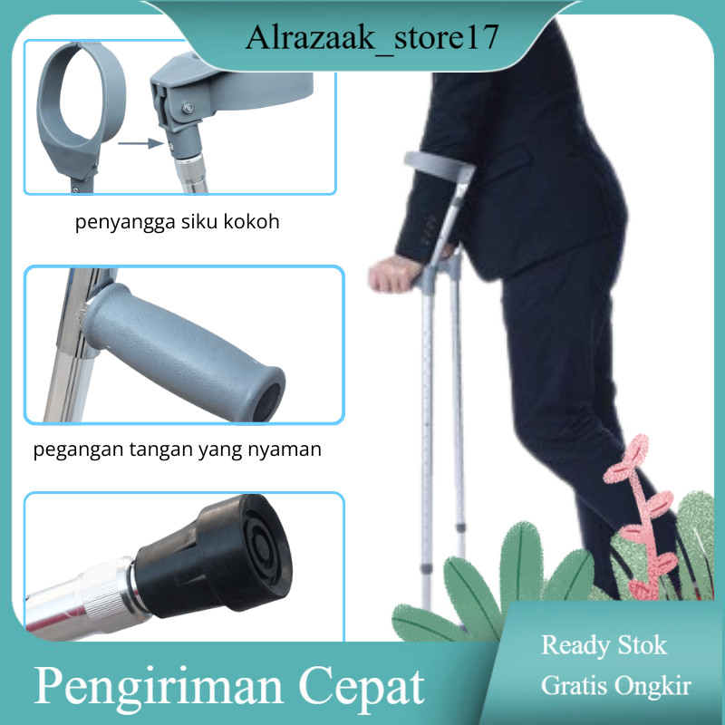 tongkat jalan patah kaki 1 Kaki / tongkat jalan lansia / tongkat medis kaki 1 kuat dan tahan  lama.