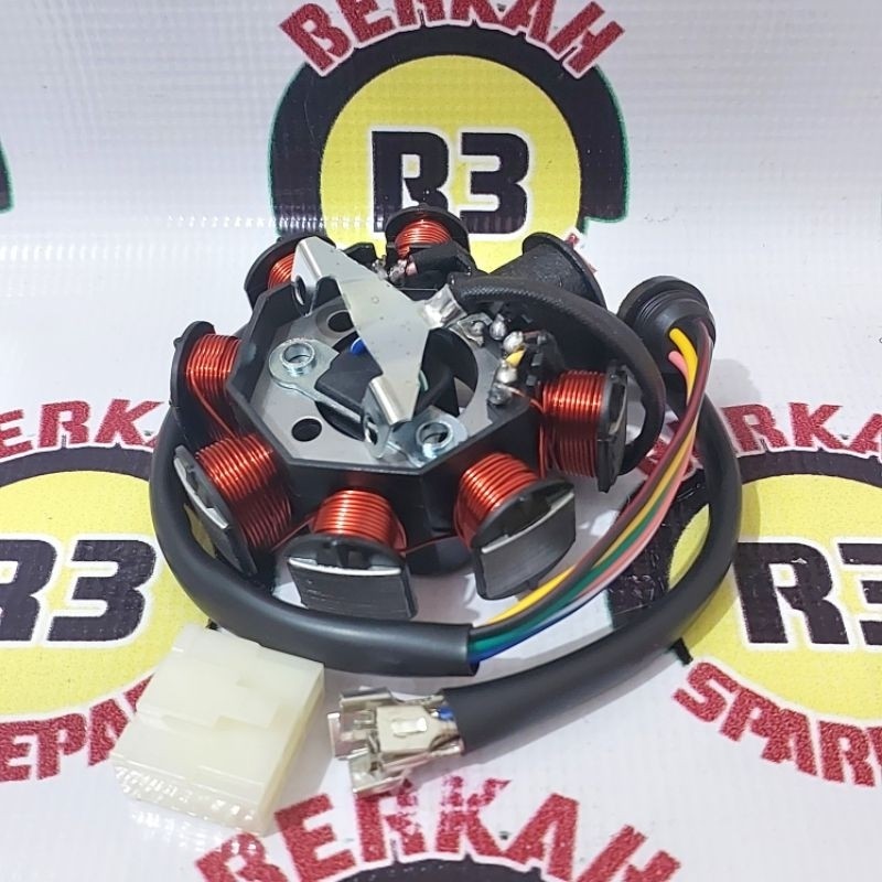 TOPKEP  Spul Kaisar Appktm Jialing HTM Nozomi 8 Pole/lilitan/gulungan baut 3 motor roda tiga -Sedia 