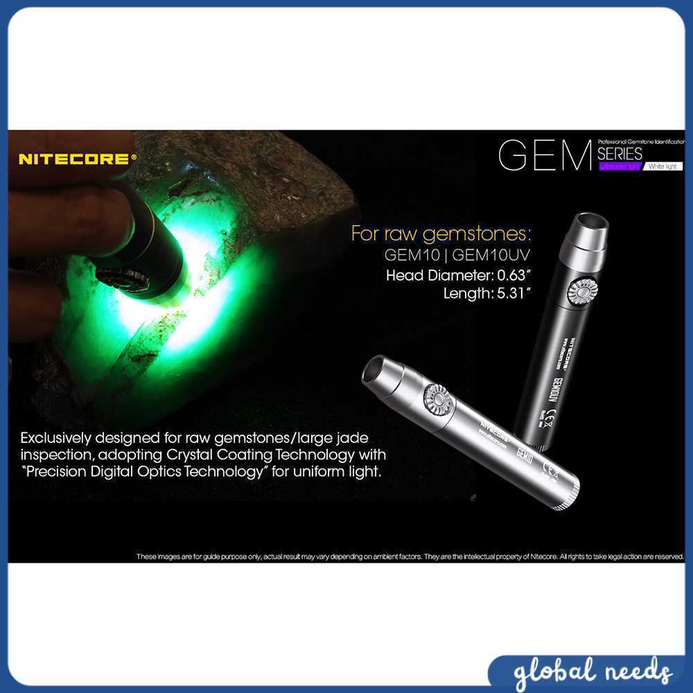 Nitecore GEM10UV Senter Indentifikasi Batu Mulia Gemstone Ultraviolet