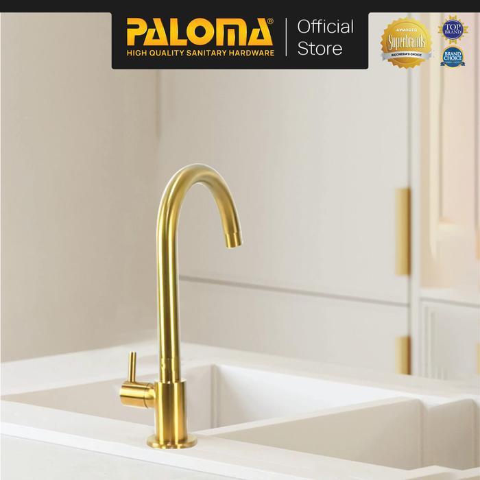 7861 Keran Sink Angsa Keran Cuci Piring Keran Dapur Keran Wastafel Keran Air Brass Kuningan Gold Ema