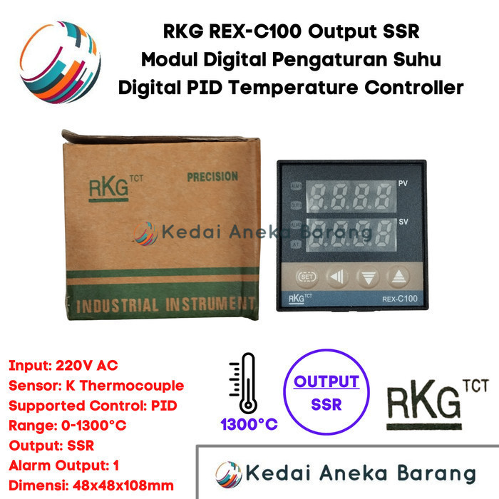 PID Rex C100 Rex-C100 Temperatur Temperature Controller SSR 1300C