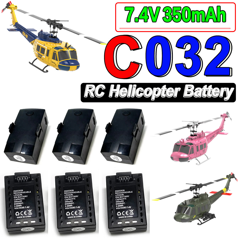 Orginal  Battery For RC ERA C032 Uh-1 Huey Helicopter 7.4V 350mAh 2.59wh LiPo Battery For C032 Uh-1 