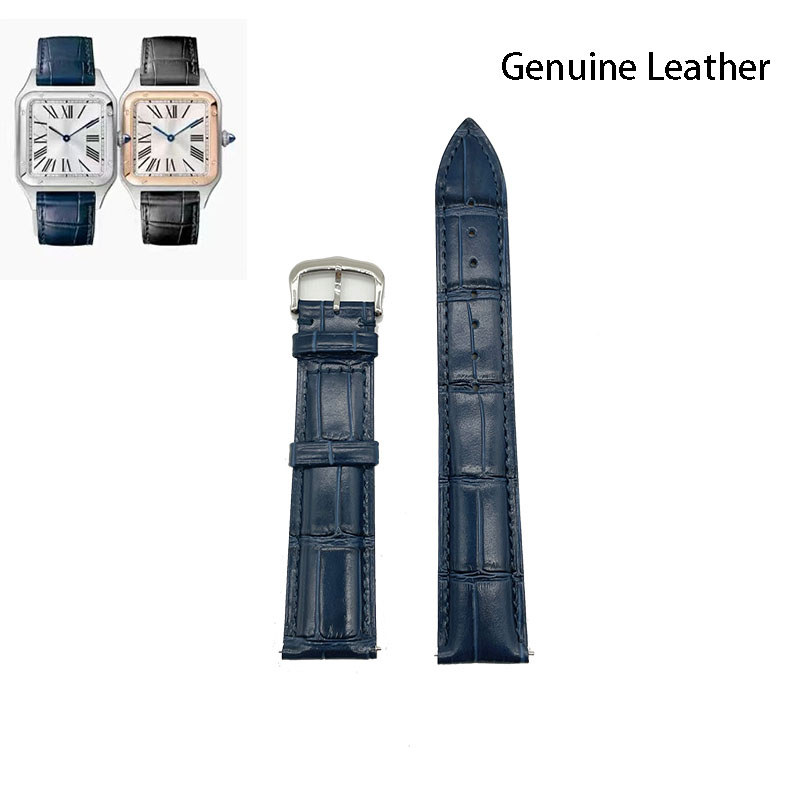 Genuine Leather Wat Strap Suitable for Cartier Santos Tank Solo Watband