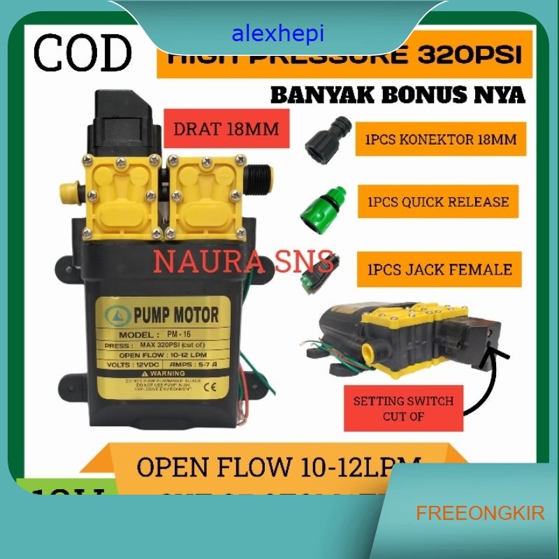 Pompa Dc 12v 320psi Dinamo Steam Motor Dobel Pompa