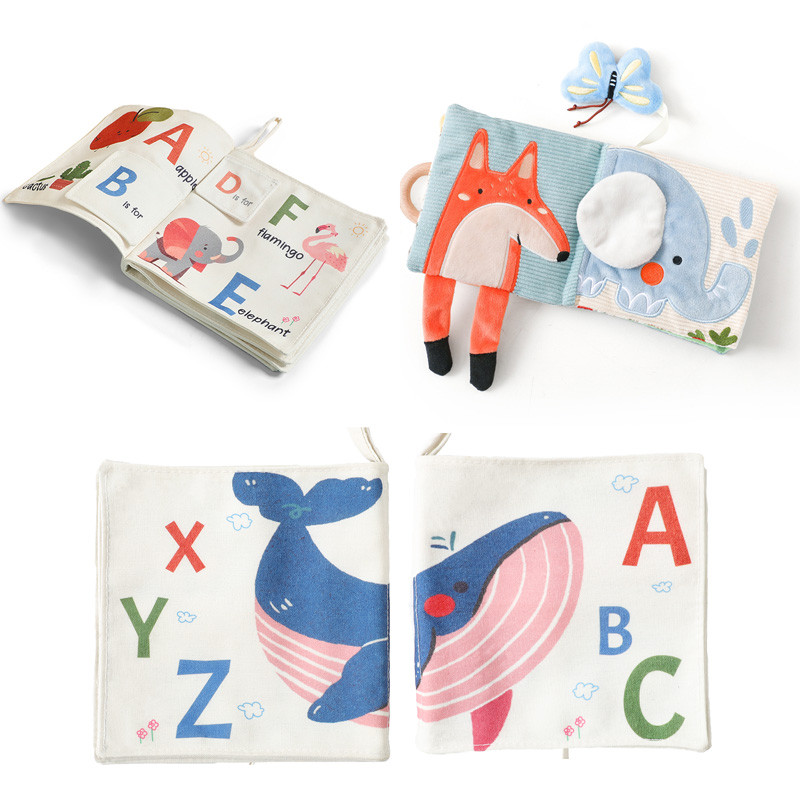 Baby Montessori Toy Soft Baby Book 3D Touch Feel High Contrast Cloth Book Sensory Early Learning For
