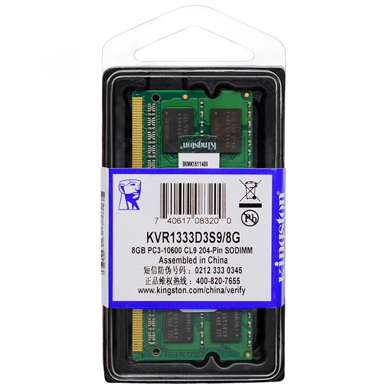 Kingston Laptop Ram 4GB 8GB DDR3 DDR3L 1600Mhz 1066MHz 1333Mhz 1866Mhz SOMM PC312800 PC314900 Notebo