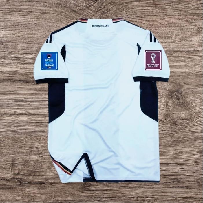 JERSEY BOLA JERMAN HOME FULL PATCH PIALA DUNIA 2022 BEST QUALITY