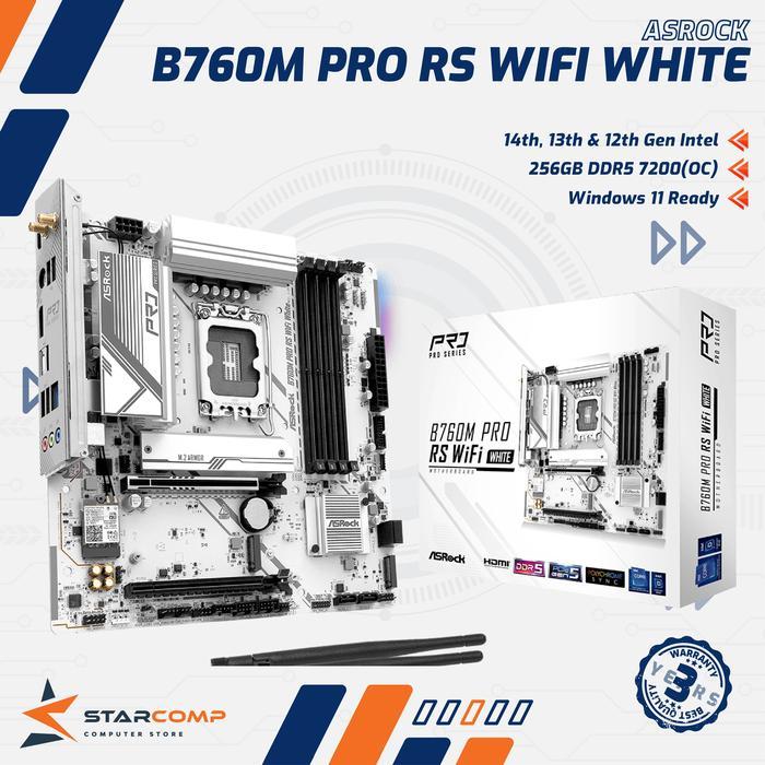 ASRock B760M PRO RS WIFI White D5 LGA1700 B760 DDR5