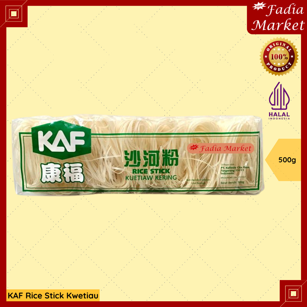 KAF Rice Stick 500g – Kwetiau Beras Kering Premium untuk Kwetiau Goreng, Kwetiau Siram & Masakan Asi