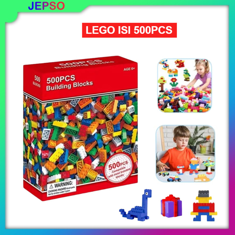 Mainan Balok susun Anak  / Brick Kecil / Mainan Lego Block Bangunan / Lego blok susun 500pcs / Build