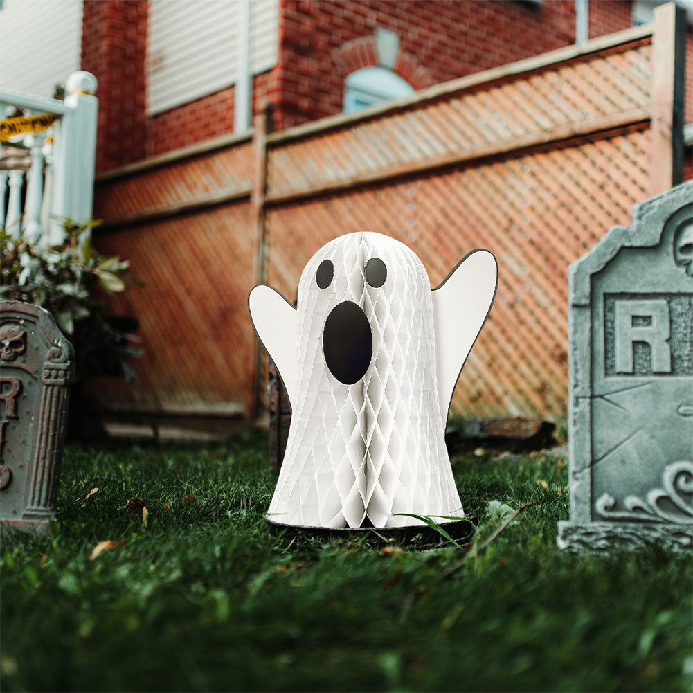Halloween Desktop Ghost Decor Y White Ghost Ornament Tabletop Honeycomb White Ghost Ball Decor for H