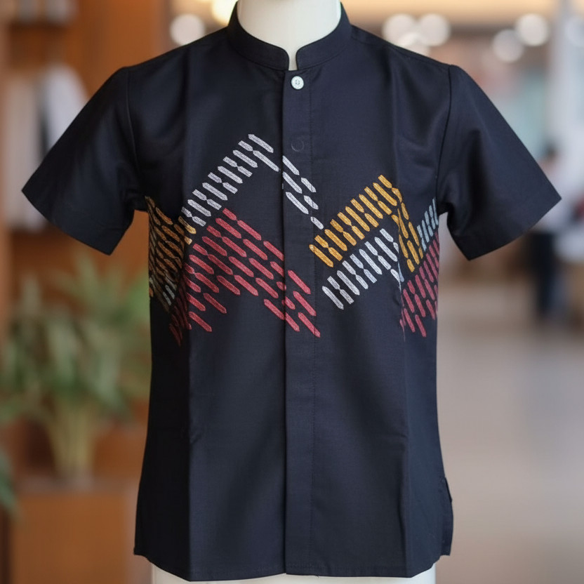 Couple Koko Bordir Ayah Anak Lengan Pendek Abdillah Baju Lebaran Ramadhan