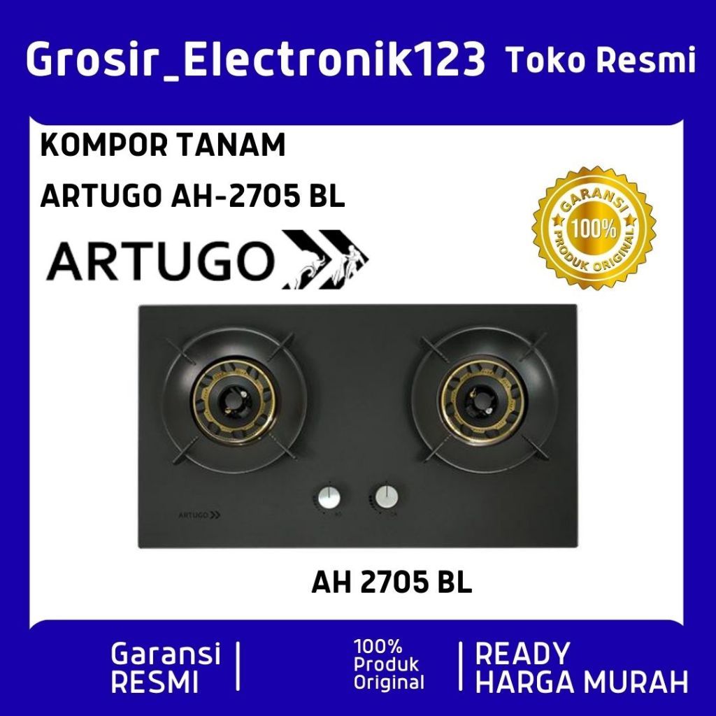 KOMPOR TANAM ARTUGO AH 2705 BL ( ICE GLASS) KOMPOR ARTUGO AH-2705BL