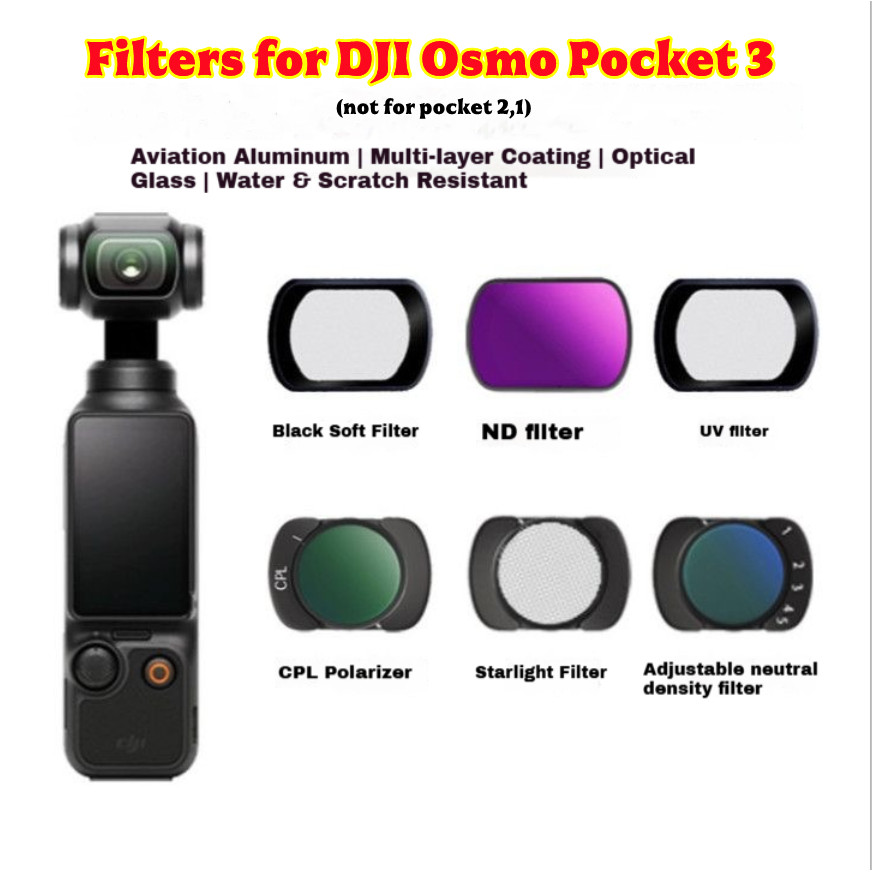 Sport Effect Filter for DJI Osmo Pocket 3 UV CPL ND ND/PL Black Mist 1/2 1/4 1/8 LPR Star 1.2X Wide-