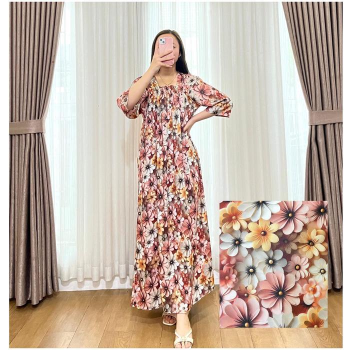 [DASTER DINDA BUSUI MOTIF - Paula versi Busui Kancing - Rayon Premium] Daster Gamis Rayon Busui Kanc