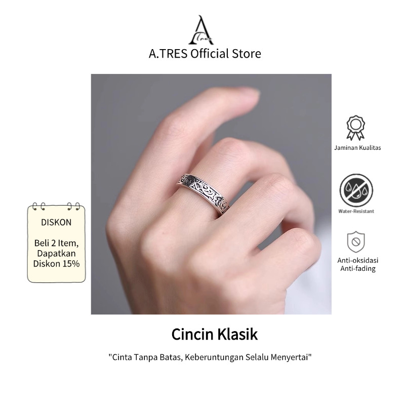 Cincin Motif Daun Acanthus Dengan Desain Bukaan Gaya Kuno Untuk Pria Dan Wanita Cincin Rantai Cincin
