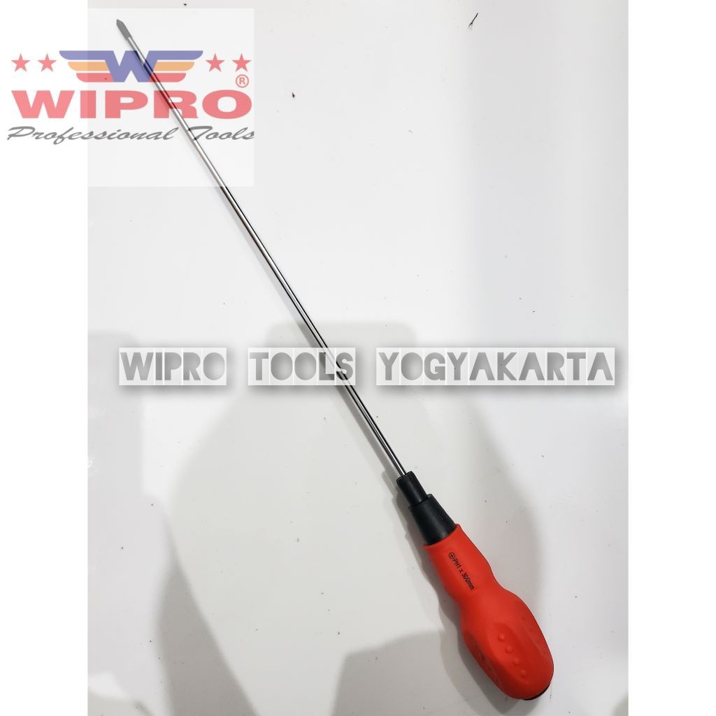 Wipro Obeng Soft Handle Karet Plus Minus 4 × 300MM ST4-300 / Obeng Handle Karet Wipro
