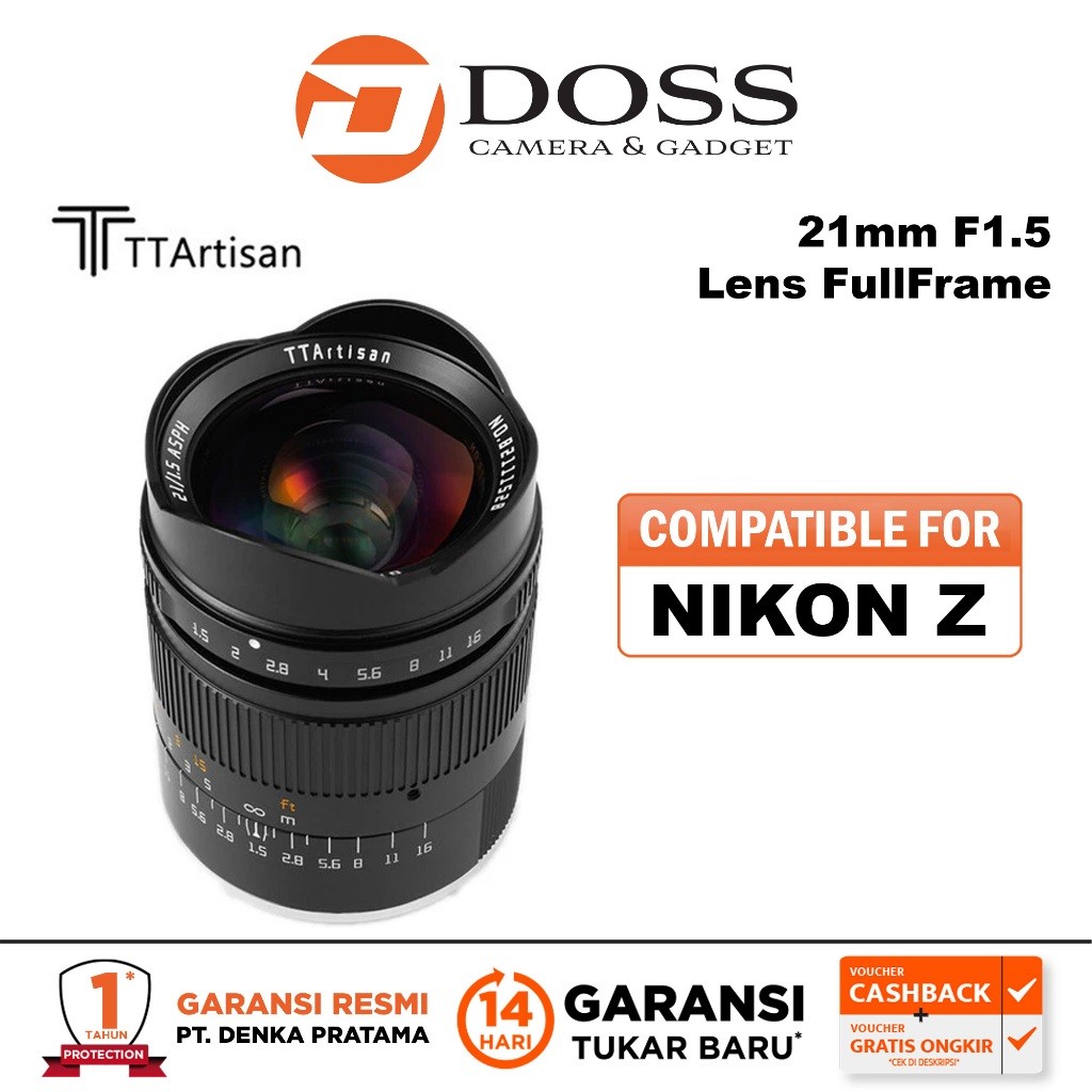 DOSS Makassar-TTartisan AF 21mm F1.5 Lens For Nikon Z Full Frame-DOSS