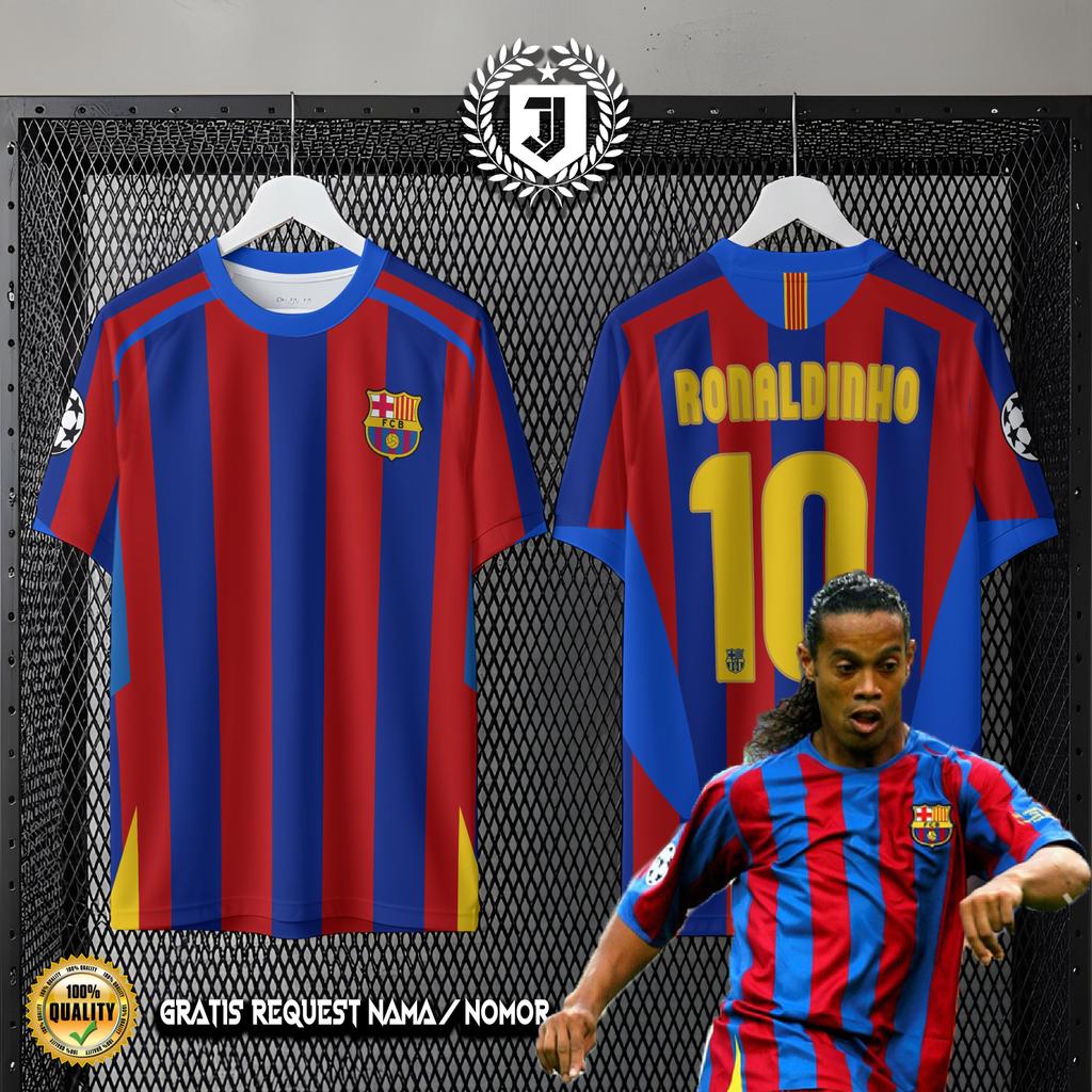 Jersey fc barcelona fans supporter retro vintage 2005-2006 unisex fullprint gratis pasang nama dan n