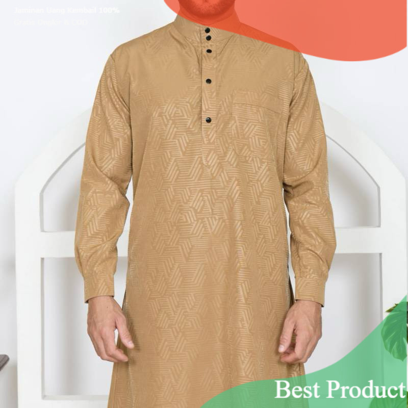 Jubah Slimfit pria premium, jubah Motif Kotak, Jubah Pria Muslim, Jubah Gamis Fourmonth Slimfit, Jub