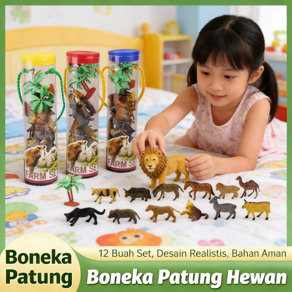 Miniatur Hewan Tabung Mainan/ Replika Animla Mini/ Hewan Mini Mainan Miniatur/ Mainan Hewan Miniatur