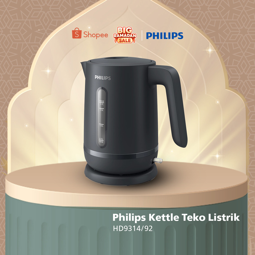 Philips Kettle Teko Listrik HD9314/92 Hitam - Philips Teko Pemanas Air Listrik 1.7 Liter