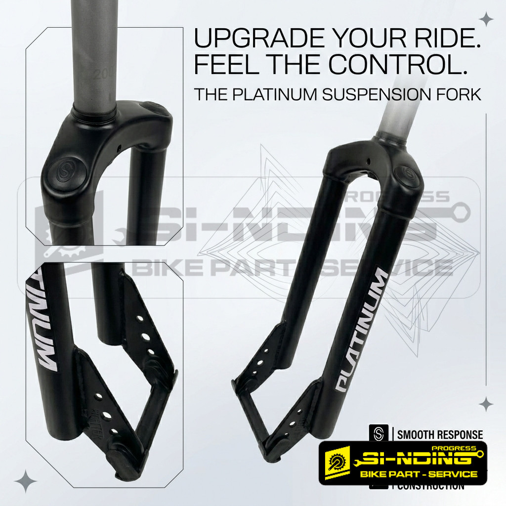 Fork Garpu Suspension Platinum FIGHTER Oversize Fork Besi Sepeda BMX 20 Inch Hitam