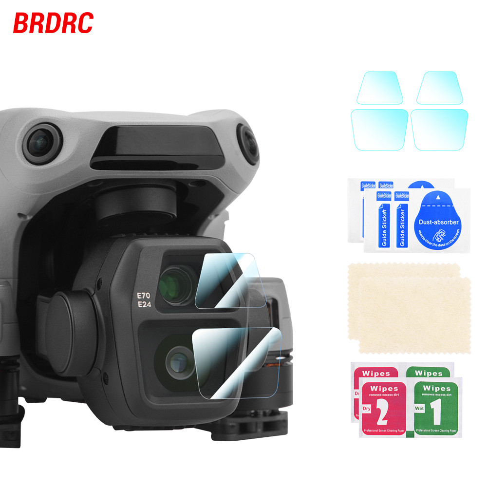 BRDRC Lens Tempered Film For DJI Air 3S Gimbal Lens Protector Film 9H HD Anti-scra Film Drone Access