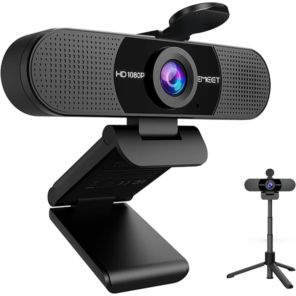 1080P Webcam Full HD Web Camera EMEET C960 with Tripod & Microphone Computer Camera with Stand for Z