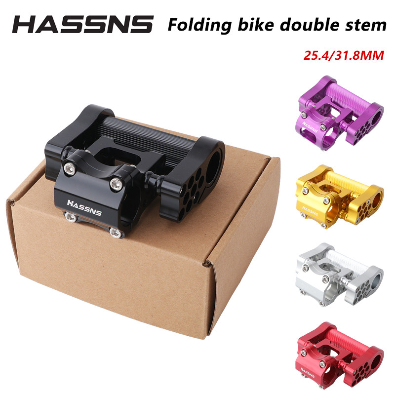 HASSNS Batang Stang Sepeda Lipat Ganda, Stang BMX, Batang Stang Pendek, Tongkat Bersepeda, Riser yan