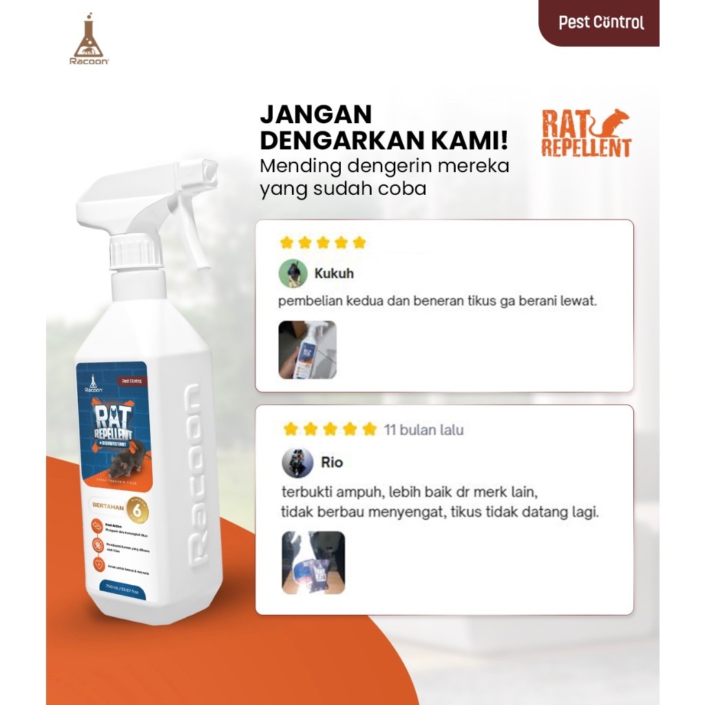 Racoon Combo Racun Tikus BAYRATT dan Cairan Pengusir Tikus / Rat Repellent