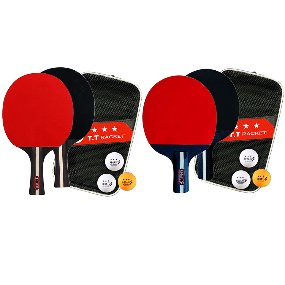 Ping Pong Racket 2 Rackets & 3 Balls Ping Pong Paddle Professional 2 Player Ping Pong Set with Bag f