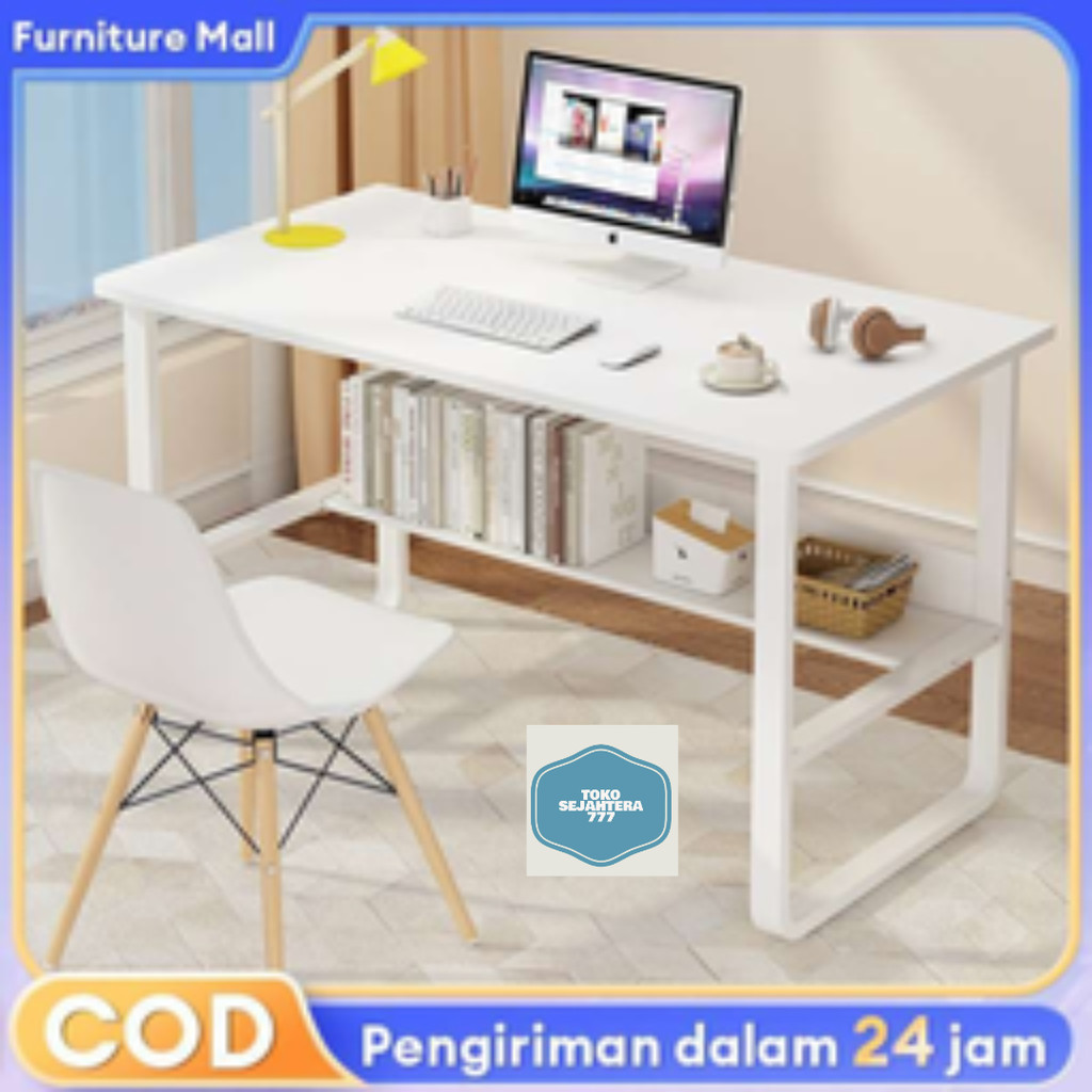 Meja Kantor/Computer Table/Meja Kerja Minimalis Kayu Solid