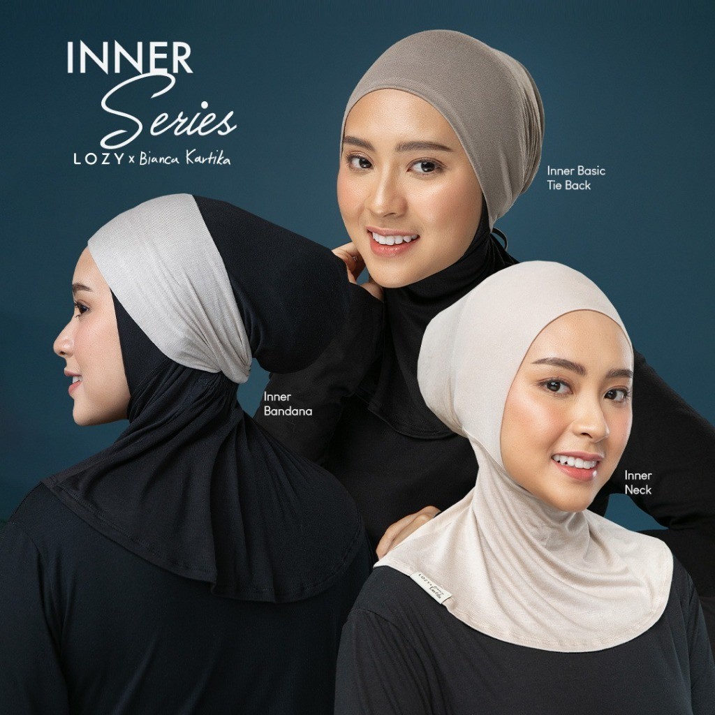 Lozy Syari - Inner Hijab Series Lozy x Bianca (Bandana, Tali Belakang, Ninja Neck Ciput Rayon)
