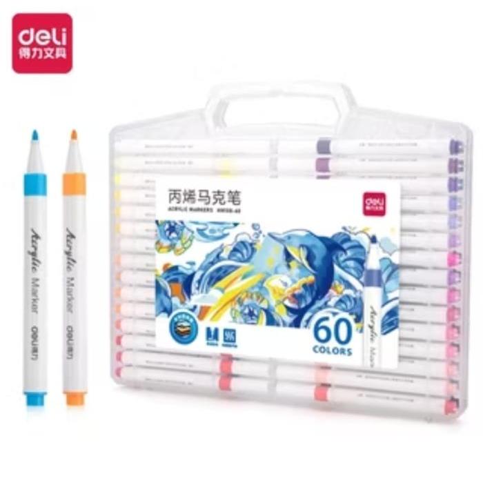 Deli Spidol Akrilik 60 Warna / Acrylic Marker 60 Colors HM108