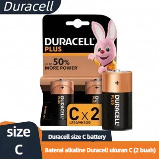 Baterai alkaline Duracell ukuran C (2 buah)