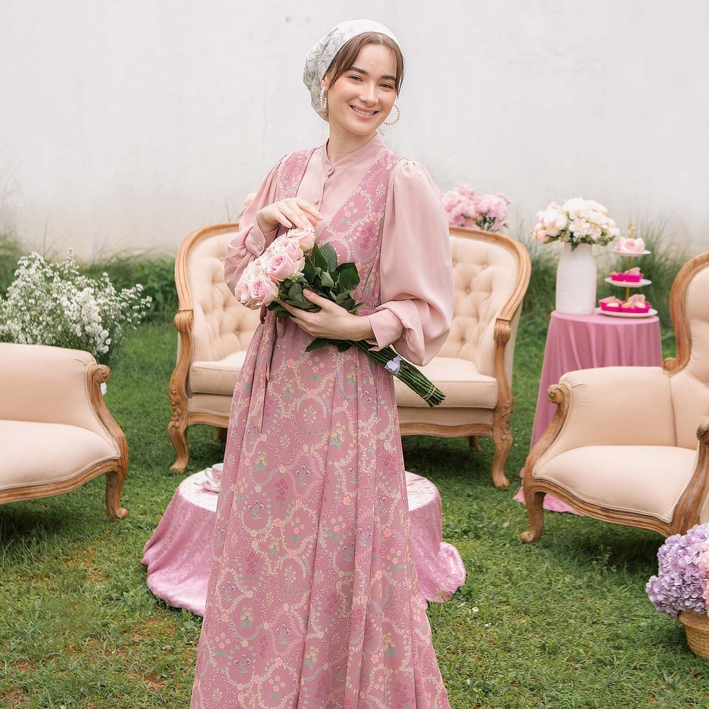 HijabChic Afsana Dusty Pink Jumpsuit Set