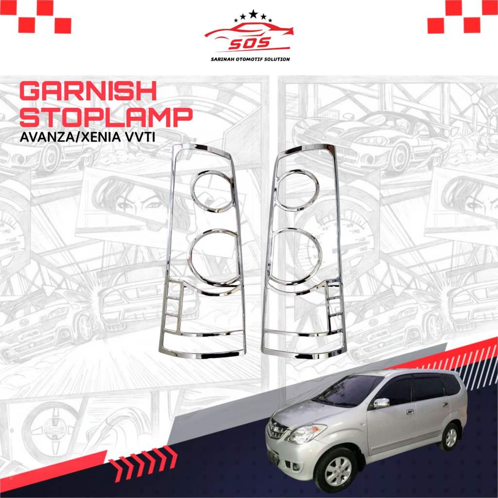 Garnish Stop Lamp Avanza Xenia VVTI 2008 2010 Chrome Kanan - Kiri JSL