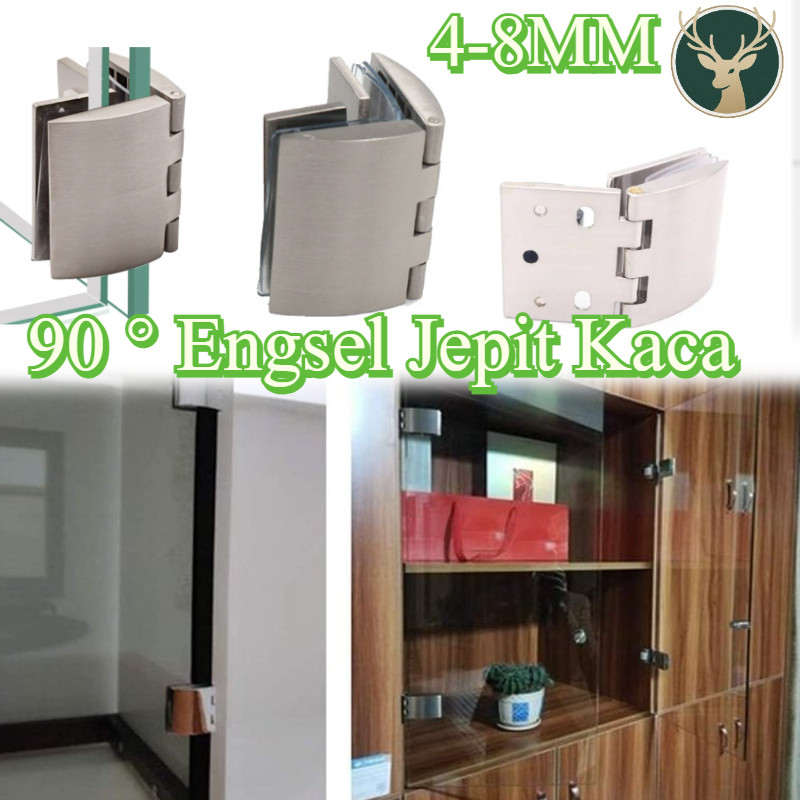 90 Derajat Engsel Jepit Engsel Kaca Glass Cabinet Kaca/ 90 Derajat Engsel Jepit Kaca/ Ke Kaca Engsel