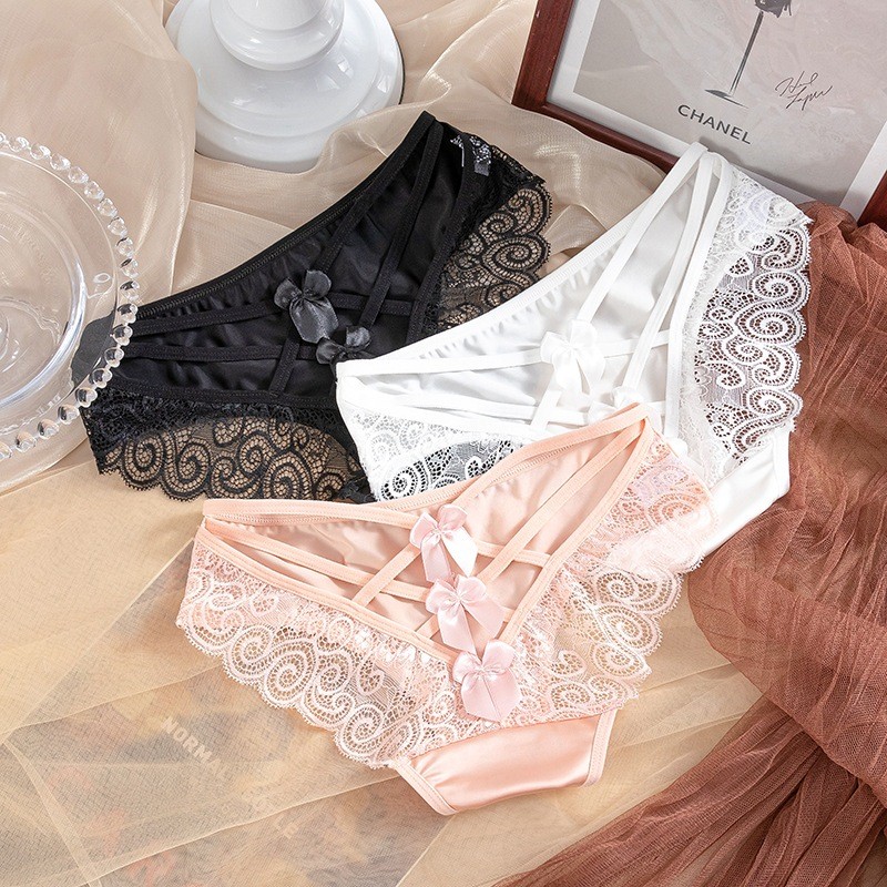 [COD] Celana Dalam Renda Wanita Seksi Premium Bahan Brokat CD g string wanita Seamless