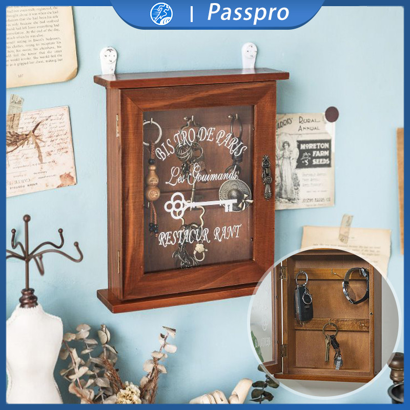 Key Organizer Gantungan Kunci Tempel Box Kayu Tempat Kunci Dinding Box Penyimpanan Kunci